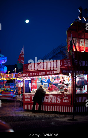 Gallese Hamburger di manzo furgone a Aberystwyth novembre fiera, Wales UK Foto Stock