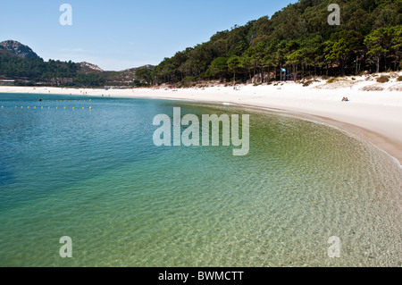 Il quotidiano The Guardian ha scelto la spiaggia di Rodas, nell'isola di Monteagudo, come il 'most bella spiaggia del mondo". Foto Stock