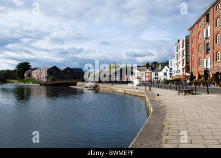 L'Historic Quay e Riverside, un punto focale per il turismo in Exeter Devon Foto Stock