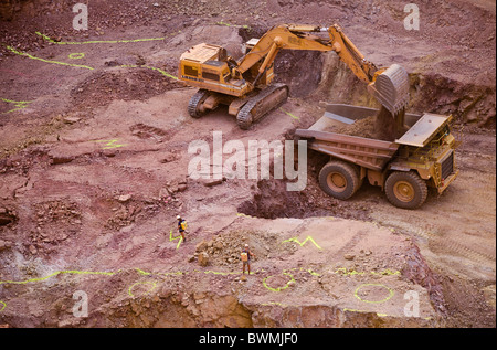 Carrelli in miniera d'oro, Australia centrale Foto Stock