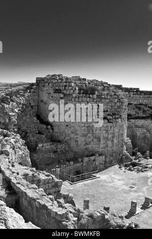 Il palazzo di montagna e fortezza,Superiore Herodium,Deserto della Giudea Israele Foto Stock