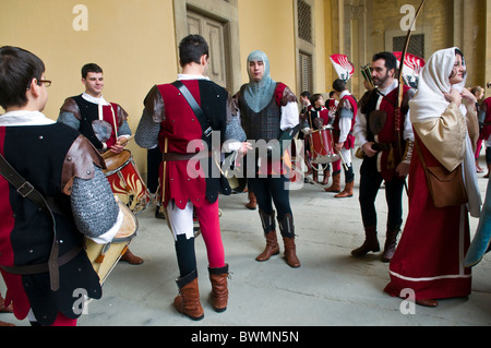 Parata medievale di Cavalcata dei Magi, Firenze (Firenze), Toscana, Italia, Europa Foto Stock