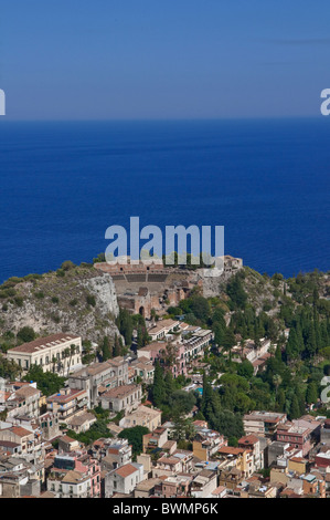 L'Italia,Sicilia Taormina, provincia di Messina, Teatro Greco antico Foto Stock