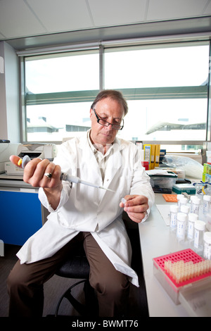 Campione scientifico capsule contenenti un parassita Hookworm presso l' Università di Nottingham. Foto:Jeff Gilbert Foto Stock