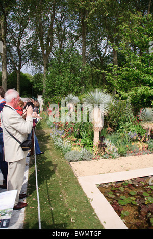 I visitatori di scattare le foto mostrano un giardino a Chelsea 2010 Foto Stock