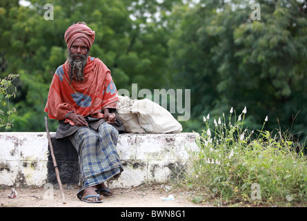 Sadhu ritratto India Andhra Pradesh in India del Sud Foto Stock