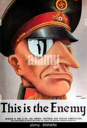 Noi poster 1942 WW2 storia storico storico Seconda Guerra Mondiale nazista della Wehrmacht tedesca nemico di germe di propaganda Foto Stock