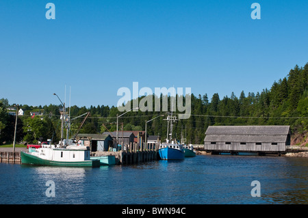 New Brunswick, Canada. Irlandese sul porto di fiume St Martins. Foto Stock