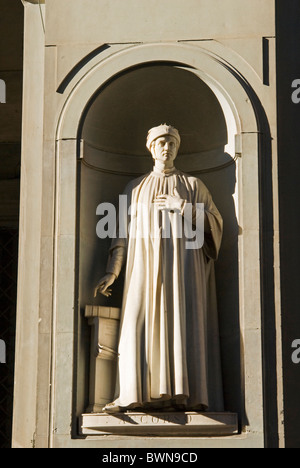 Statua di accorso, Uffizi, Firenze (Firenze), il Sito Patrimonio Mondiale dell'UNESCO, Toscana, Italia, Europa Foto Stock