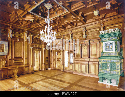 Svizzera Europa Museo nazionale svizzero camera da Casa Pestalozzi a Chiavenna città Zurigo Photochrom storia Foto Stock