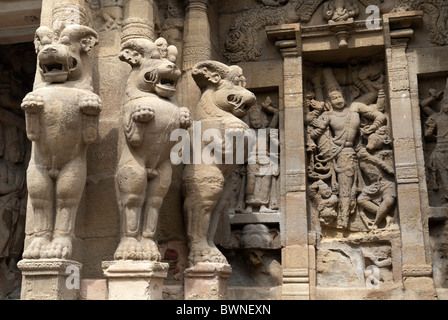 Il Kailasanatha tempio fu costruito dal Pallavas all'inizio dell'VIII secolo d.c. in Kanchipuram ;kancheepuram ,Tamil Nadu, India. Foto Stock