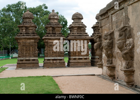 Kailasanatha tempio costruito dal re Pallava Narasimhavarman e figlio Mahendra VIII secolo in Kanchipuram,Tamil Nadu, India. Foto Stock