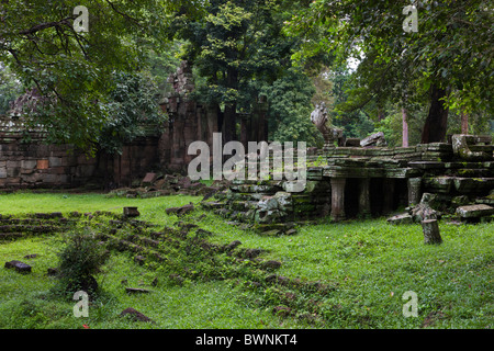 Preah Pithu T. rovine a sito archeologico. Angkor Thom, Sito Patrimonio Mondiale dell'UNESCO, Cambogia, Indocina, Asia Foto Stock