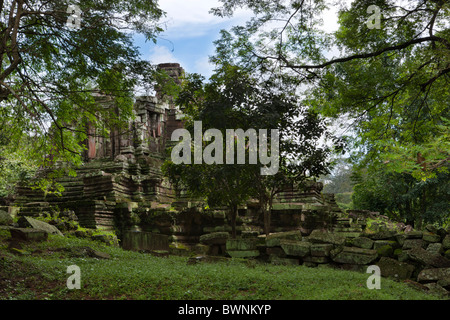 Preah Pithu V. rovine a sito archeologico. Angkor Thom, Sito Patrimonio Mondiale dell'UNESCO, Cambogia, Indocina, Asia Foto Stock