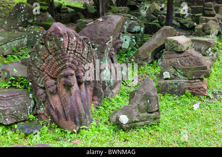 Preah Pithu V. rovine a sito archeologico. Angkor Thom, Sito Patrimonio Mondiale dell'UNESCO, Cambogia, Indocina, Asia Foto Stock