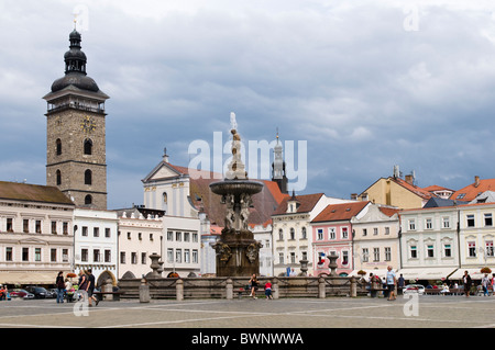 La Piazza della Città Vecchia, a České Budějovice, Repubblica Ceca Foto Stock