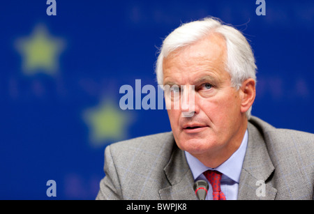 Il Belgio, Bruxelles: Michel Barnier, commissario europeo del mercato interno, ivi compresi i servizi finanziari (2010/09/07) Foto Stock