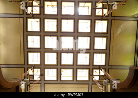 Interno di Frank Lloyd Wright progettato Unity Temple, Oak Park, Illinois, Stati Uniti d'America Foto Stock