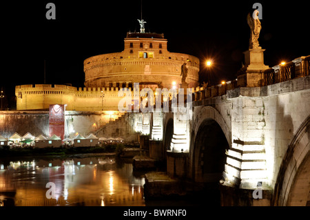 Ponte Sant'Angelo, il Ponte degli angeli, Castel Sant'Angelo, Castello di angeli, Roma, Lazio, l'Italia, Europa Foto Stock