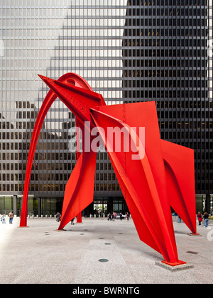 Calder il Flamingo, Chicago Federal Plaza Foto Stock
