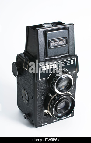 Un vintage Lomo Lubitel 166B twin reflex fotocamera a pellicola realizzata in Russia Foto Stock