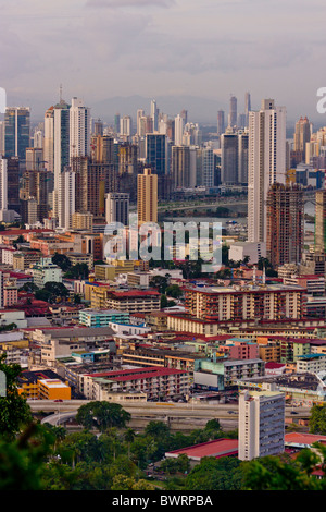 PANAMA CITY, PANAMA - skyline, centro di Panama City, Marbella e Bella Vista quartieri. Foto Stock