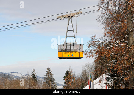 Cabina del Nebelhorn Funivia, Nebelhorn, 2224m, Oberstdorf, Allgaeu, Baviera, Germania, Europa Foto Stock