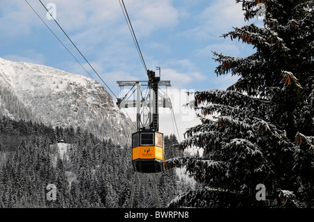 Cabina del Nebelhorn Funivia, Nebelhorn, 2224m, Oberstdorf, Allgaeu, Baviera, Germania, Europa Foto Stock
