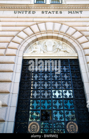 Gli Stati Uniti Mint edificio a Denver, Colorado, Stati Uniti d'America. Foto Stock