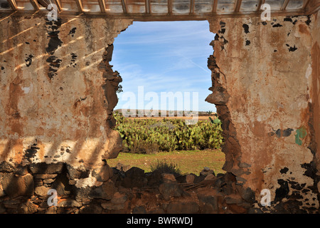 Rovine, Manor House Casa de los colonnelli, La Oliva, Fuerteventura, Isole Canarie, Spagna, Europa Foto Stock