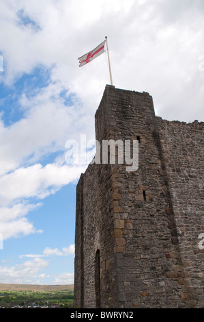 Clitheroe una piccola città nel nord Inghilterra con un piccolo castello normanno tenere in un parco nel centro della città Foto Stock