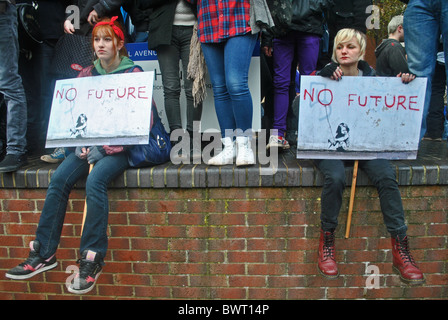 Gli studenti protestano contro un rialzo le tasse, l'Università di Bristol Foto Stock