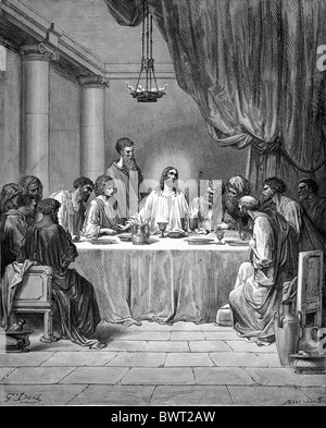 Gustave Doré; l'Ultima Cena; Bianco e Nero incisione Foto Stock