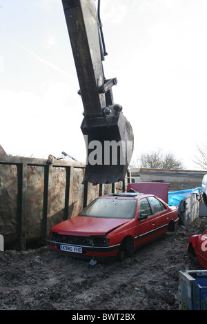 Immagini da un cantiere di interruttori, rottami di cantiere. Foto Stock