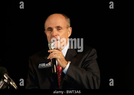 L'ex sindaco di New York Rudy Giuliani campagne per Md governatore Ehrlich Foto Stock