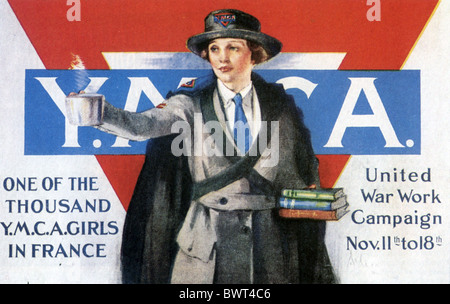 YMCA appello poster per l'America durante la Prima Guerra Mondiale Foto Stock