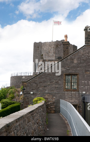 Clitheroe una piccola città nel nord Inghilterra con un piccolo castello normanno tenere in un parco nel centro della città Foto Stock