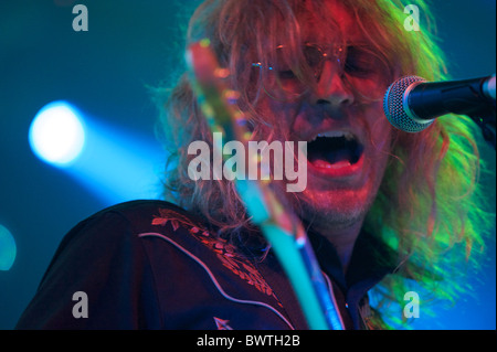 Il Besnard Lakes eseguire alla decima edizione estate gelato festival di Leicester, il 15 agosto 2010. Foto Stock