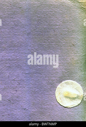 Coprire una cartella di cartone con un incollato su di esso cerchio del libro bianco Foto Stock