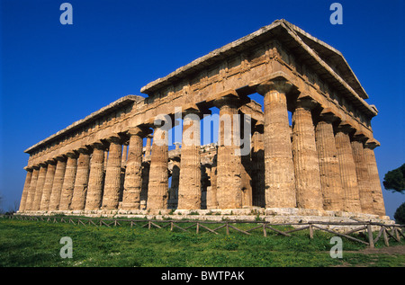 Italia Europa città di Paestum Capaccio provincia di Salerno regione Campania patrimonio mondiale UNESCO Grecia antica Foto Stock