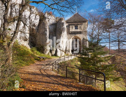 Ojcow - ruderi del castello, Parco Nazionale vicino a Cracovia, Polonia Foto Stock