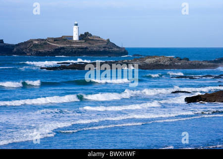 Godrevy Lighthouse, Cornwall, Regno Unito Foto Stock