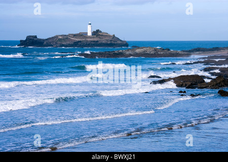 Godrevy Lighthouse, Cornwall, Regno Unito Foto Stock