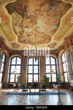 Il castello di Ksiaz - Interni - Maksymilian Hall, Sudeti montagne, Slesia, Polonia Foto Stock