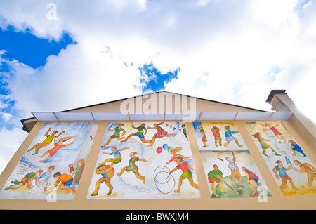 Murale su una casa, Sarmede, Treviso, Veneto, Italia, Europa Foto Stock