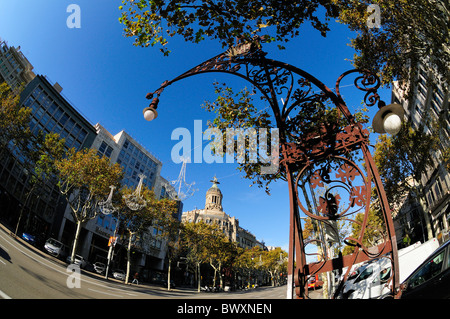 Ornati di illuminazione stradale, Barcellona, Spagna Foto Stock