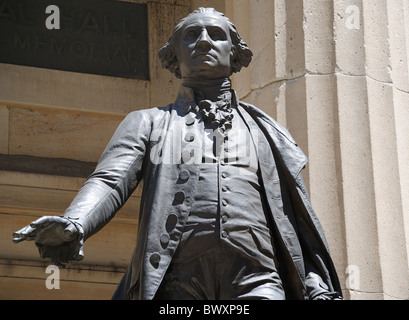 George Washington memorial a livello federale Hall, la prima capitale degli Stati Uniti d'America in New York New York, Stati Uniti d'America. Foto Stock