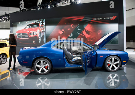 Dodge Challenger SRT debutto mondiale al 2010 Auto Show di Los Angeles in Los Angeles Convention Center di Los Angeles, California, Stati Uniti d'America Foto Stock