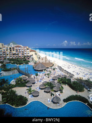 Cancun Fiesta Americana Resort hotel Mexico beach seashore piscina pool Yucatan Foto Stock