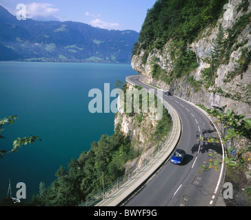 Il cantone di Berna Svizzera Europa Oberland Bernese paese le curve di strada di automobili Auto automobile sw Foto Stock